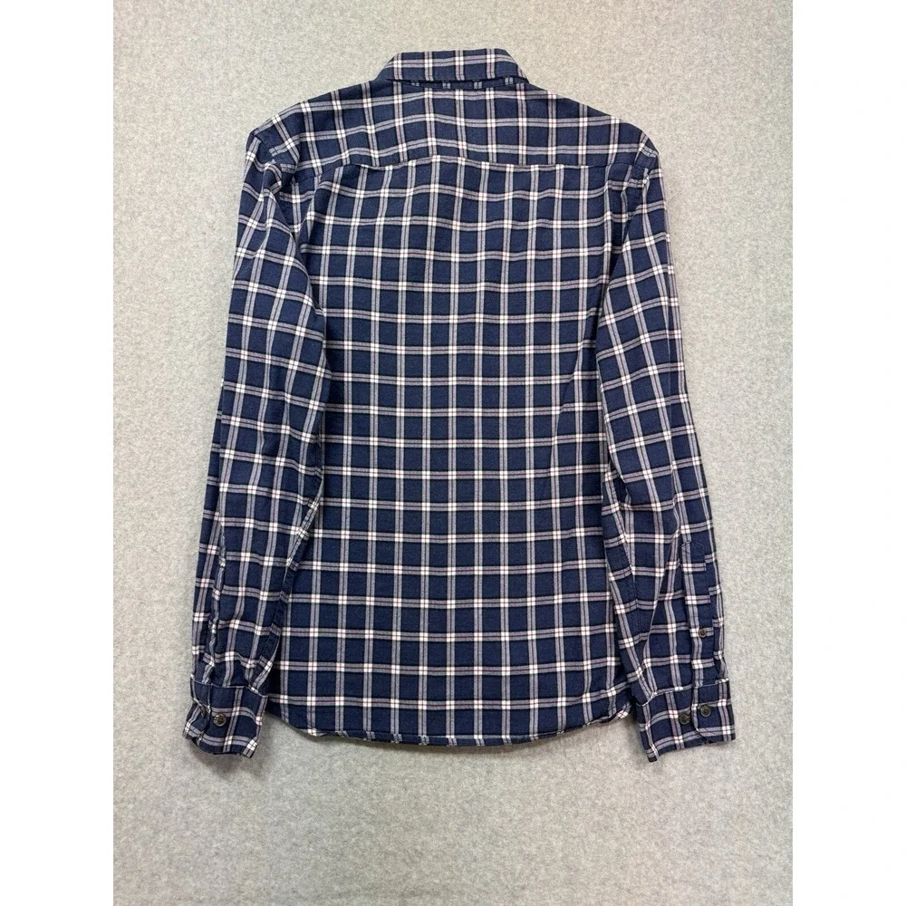 Banana Republic Shirt Mens Medium‎ Blue Plaid Luxe Flannel Preppy Casual Outdoor